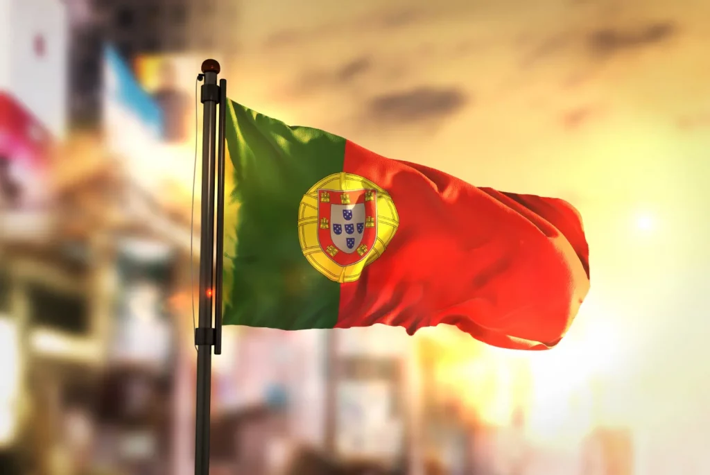 Bandeira portuguesa para representar o visto de trabalho em Portugal