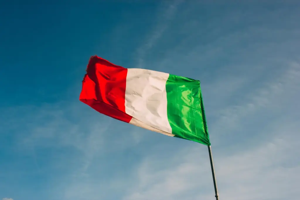 Bandeira italiana para representar o Permesso di Soggiorno