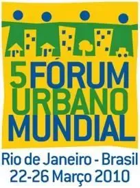 quinto fórum urbano mundial rio de janeiro na cor amarelo azul e verde