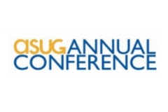 Logo Asug annual conference na cor amarelo e azul e fundo branco