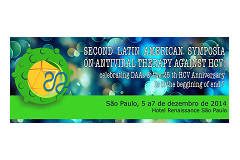 Logo da second latin american symposia on antiviral therapy against HCV em várias cores