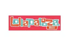 Logo lollapalooza Brasil na cor azul e vermelho com fundo transparente