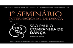primeiro seminario internacional de dança na cor preto branco e laranja