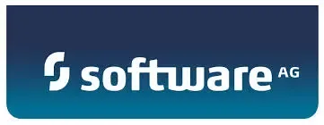 Logo software com fundo azul e letras brancas