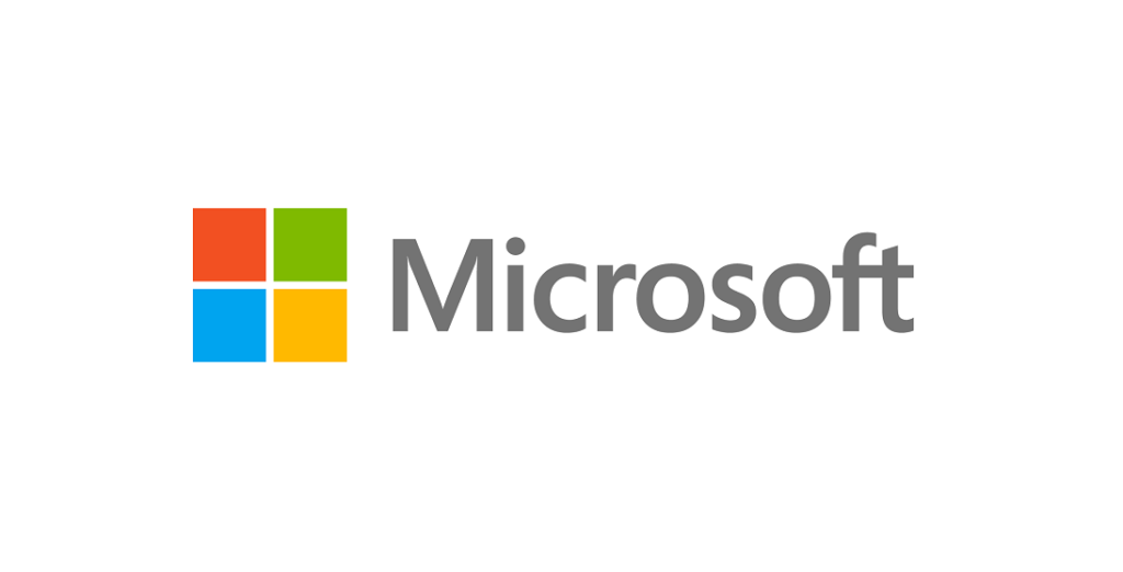 Logo da Microsoft com fundo transparente e simbolo multicolorido
